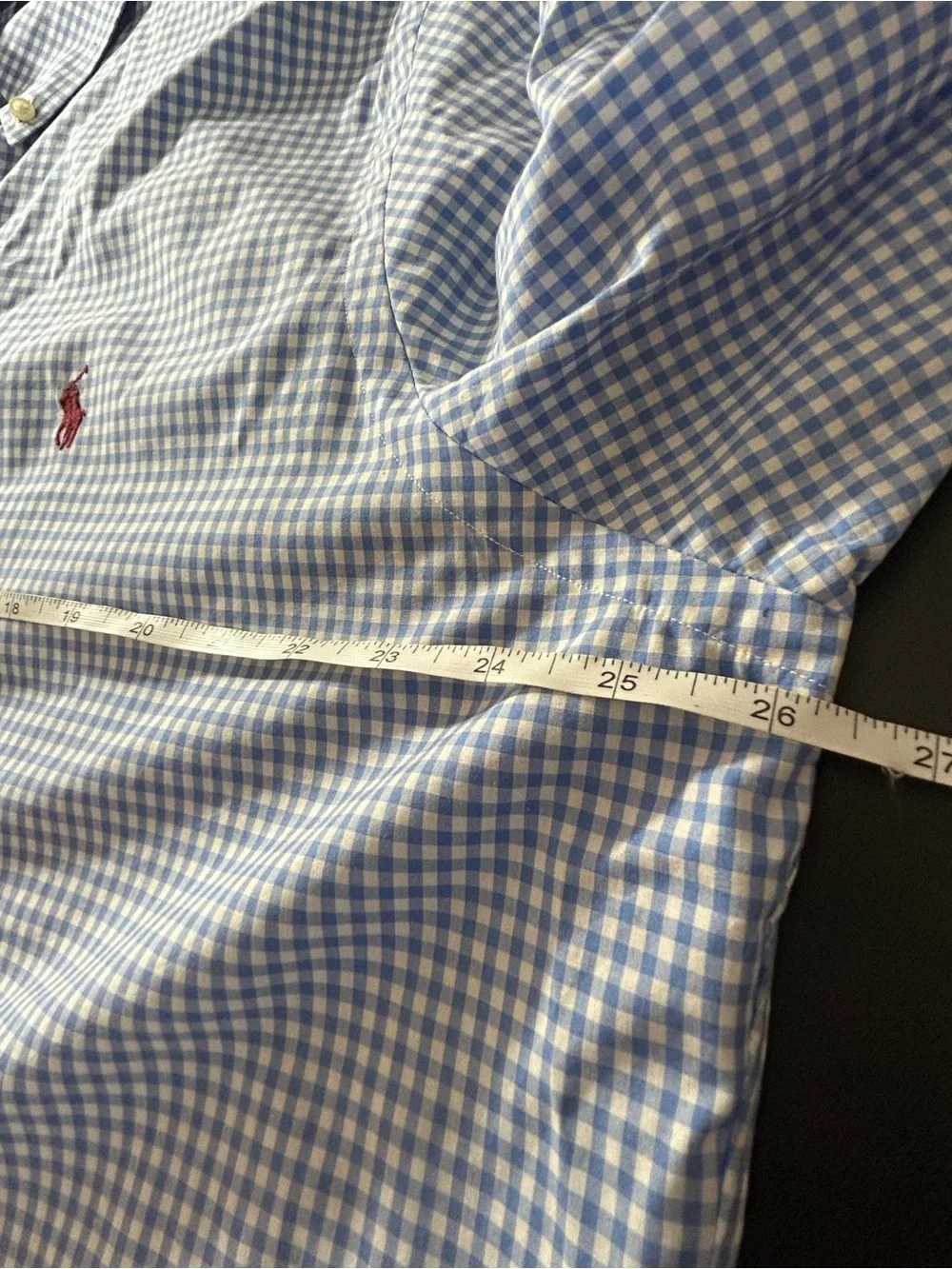 Ralph Lauren Men’s XL Blue Gingham Check Classic Fit Button Down Shirt